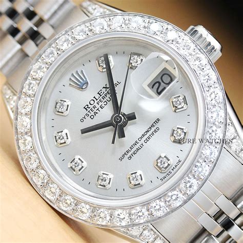 rolex ladies diamond datejust|rolex women's datejust diamond bezel.